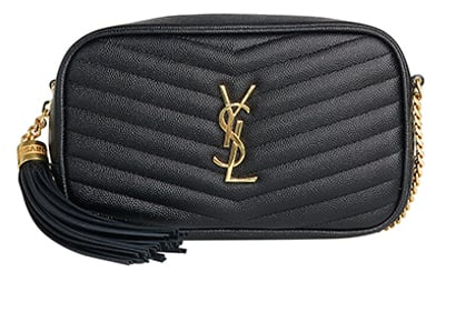 Saint Laurent Lou Mini Bag, £700, Handbags, Black, Leather, Front view